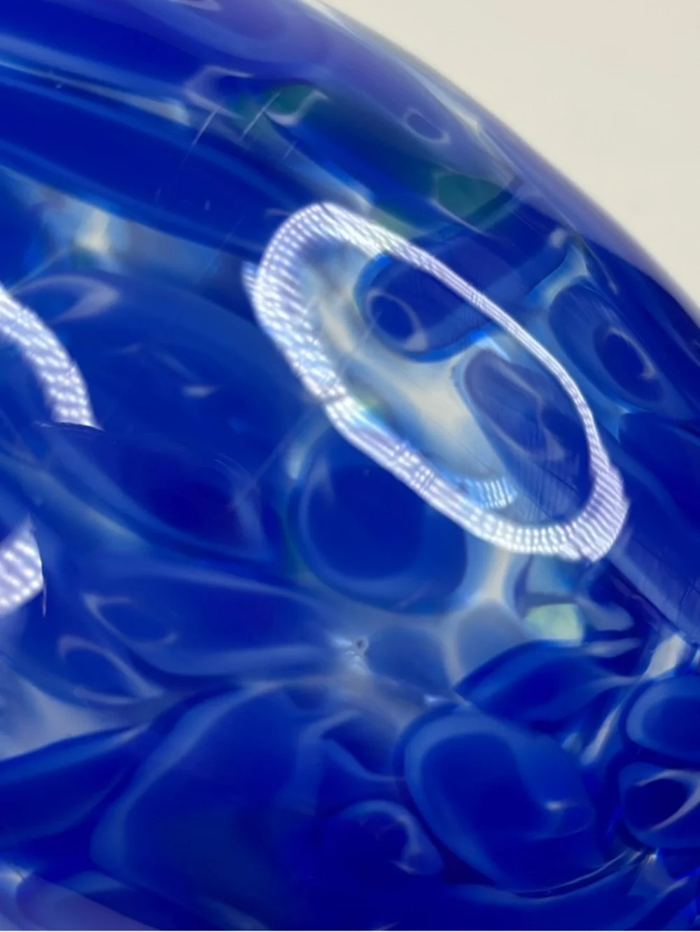 Murano Style Cobalt Blue Green Swirl Art Glass Vase‎ Pier1